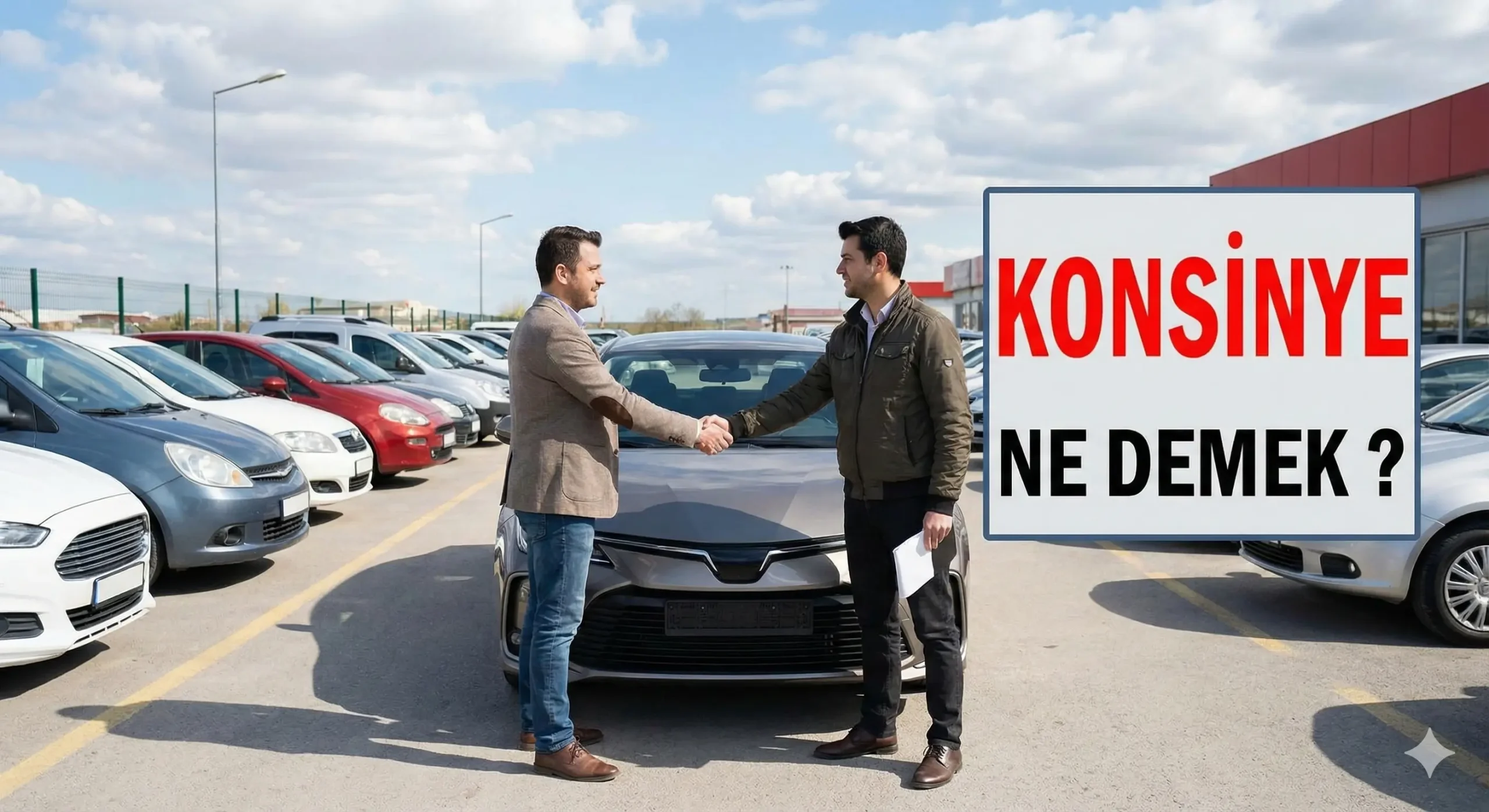 Car dealership handshake and inquiry